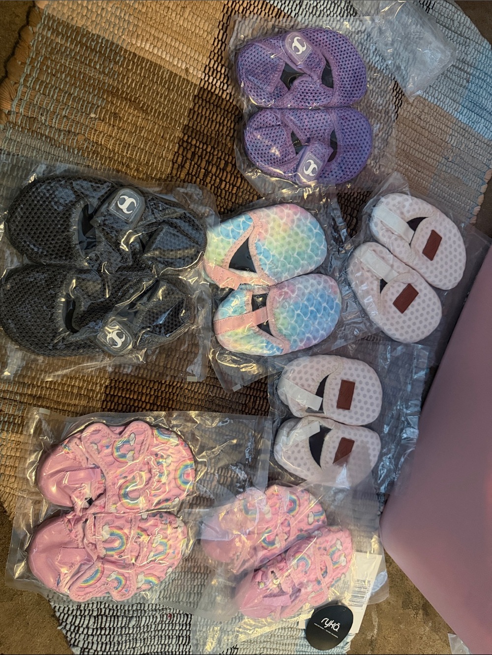 Assorted Baby/Toddler Mesh Slip-On Shoes - Purple, Black, Pink, Pastel Rainbow